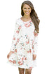 Sexy White Chic Long Sleeve Boho Floral Pattern Dress